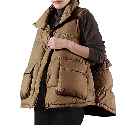 DondPO Steppmantel Damen Leicht, Tagesangebote Heute, Daunenweste Damen Lang Weste Wintermantel Jacke Herbst Ärmellose Steppweste Steppmantel Winterjacke Warm Westen Softshell von DondPO