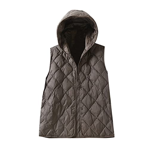 DondPO Weste Damen, Blitzangebote, Daunenmantel Damen Steppmantel Leicht Winterjacke Herbst Mode Daunenweste Weste Lang Steppweste Wintermantel Mantel Winter von DondPO