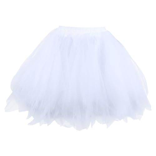 Karneval Kostüm, Tüllrock Blau, Rock Damen Tüllrock Karneval Kostüm Tütü Tutu Ballettrock Petticoat Karnevalskostüme 50er Rockabilly Partykleid Underskirt Weiß von DondPO