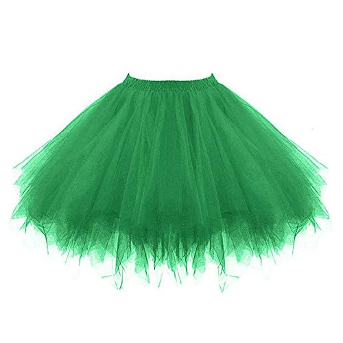 Petticoat, Tüll Kleid, Tütü Damen Tutu Karneval Kostüm Ballettrock Tüllrock Petticoat Rock Partykleid 50er Rockabilly Unterrock Karnevalskostüme Grün von DondPO