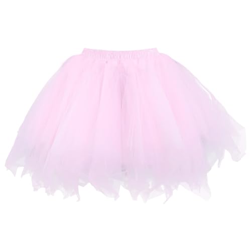 Tutu Damen, Schwarzer Tüllrock Damen, Petticoat Karneval Kostüm Tutu Damen Ballettrock Tüllrock Rock Tütü Karnevalskostüme Minirock Underskirt 50er Rockabilly Rosa von DondPO