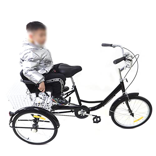 Donened Dreirad 20 Zoll für Erwachsene, Cityräder mit Korb und Kindersitz bis zu 20kg Senioren 3-Räder-Fahrrad Tricycle für Höhe von 1.55-1.7cm Donened Dreirad 20 Zoll für Erwachsene, Cityräder mit Korb und Kindersitz bis zu 20kg Senioren 3-Räder-Fahrrad Tricycle für Höhe von 1.55-1.7cm von Donened