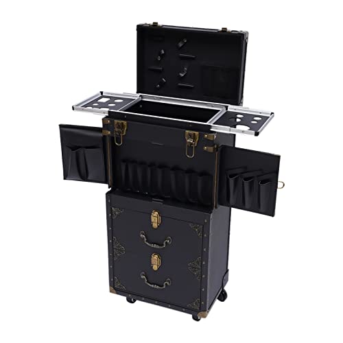 Donened Kosmetikkoffer Trolley mit Zahlenschloss, Schminkkoffer mit 2 Schubladen & Scherentasche Multikoffer für Friseurläden, Friseurschulen usw Donened Kosmetikkoffer Trolley mit Zahlenschloss, Schminkkoffer mit 2 Schubladen & Scherentasche Multikoffer für Friseurläden, Friseurschulen usw von Donened