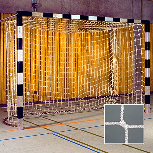 Handballtornetz/Kleinfeld 3,1 x 2,1 m Tiefe Oben 0,80 / unten 1,00 m, PP 4 mm ø, weiß von DONET