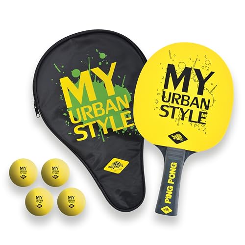 Schildkröt Tischtennis-Geschenkset My Urban Style, 1 Tischtennisschläger, 4 Tischtennisbälle, Schlägerhülle Set, Schwarz Gelb, One Size Schildkröt Tischtennis-Geschenkset My Urban Style, 1 Tischtennisschläger, 4 Tischtennisbälle, Schlägerhülle Set, Schwarz Gelb, One Size von Schildkröt