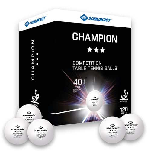 Schildkröt Tischtennisball 3-Stern Champion ITTF, Wettkampfball in Poly 40+ Qualität, 120 Stk. im Großkarton, weiß, 608542 von Schildkröt