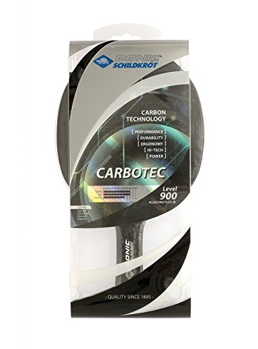 Donic-Schildkröt Tischtennisschläger CarboTec 900, 20% Carbon, 1,9 mm Schwamm, Champion QRC - ITTF Belag, konkav, 758212, Schwarz von Donic-Schildkröt