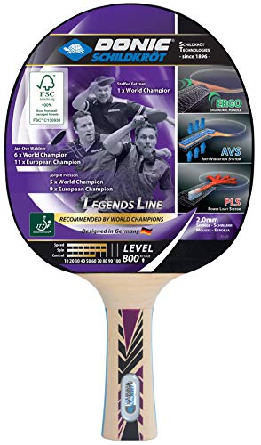 Schildkröt Tischtennisschläger Legends 800 FSC, AVS, PLS & Ergo-Griff, 2,0 mm Schwamm, FSC Holz, Champion - ITTF Belag, 754425 Schildkröt Tischtennisschläger Legends 800 FSC, AVS, PLS & Ergo-Griff, 2,0 mm Schwamm, FSC Holz, Champion - ITTF Belag, 754425 von Donic-Schildkröt