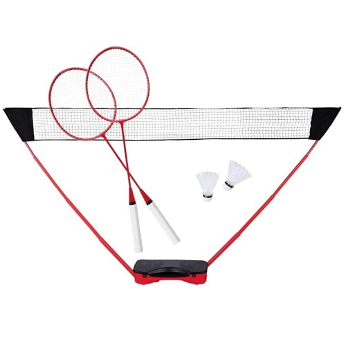 Donnay Badminton Set - Federball Set für 2 Personen - mit Federbälle, Badminton Schläger und Netz - Komplett-Set mit Reisetasche - Volleyballnetz 155 x 300 cm - für Garten und Camping - Schwarz/Rot Donnay Badminton Set - Federball Set für 2 Personen - mit Federbälle, Badminton Schläger und Netz - Komplett-Set mit Reisetasche - Volleyballnetz 155 x 300 cm - für Garten und Camping - Schwarz/Rot von Donnay