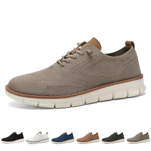 Donubiiu Bequeme Urban Schuhe Herren – Atmungsaktive Breeze Urban Schuhe mit Orthopädischer Unterstützung für Business und Freizeit – Stilvolle und Komfortable wearbreeze Schuhe Men (Khaki,43 EU) von Donubiiu