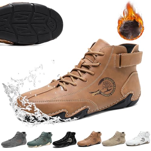 Donubiiu Bergxperten FeelFree, Bergexperten Schuhe, Winter BarfußSchuhe Wasserdicht, Ergonomischer Schmerzlindernder Barfußschuh für Herbst und Winter (Braun B,48 EU) von Donubiiu