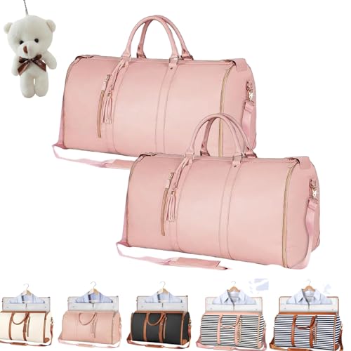 Donubiiu Eladie Belle Reisetasche, Reisetasche Foldybag, Reisetasche Faltbar, Foldy Bag, Faltbare Reisetasche, Carry On Garment Duffle Bag, Travel Bag Women (2PCS-F) von Donubiiu