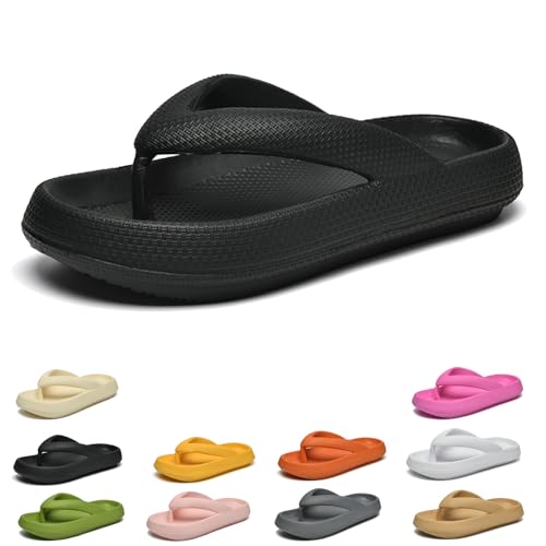 Donubiiu Orthofit - Orthopädische Flip-Flops Unisex, Orthoslipper Original,Orthoslipper - das Original für maxirnalen Komfort,Badeschuhe Herren Damen Cozislides (40/41EU,Schwarz) von Donubiiu