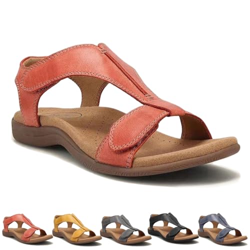 Donubiiu Orthosun Sandalen Damen, Ortho Sun Sandalen, OrthopäDische Sandalen Damen, Orthosun - Ergonomic Orthopedic Sandals (Rot,39 EU) von Donubiiu