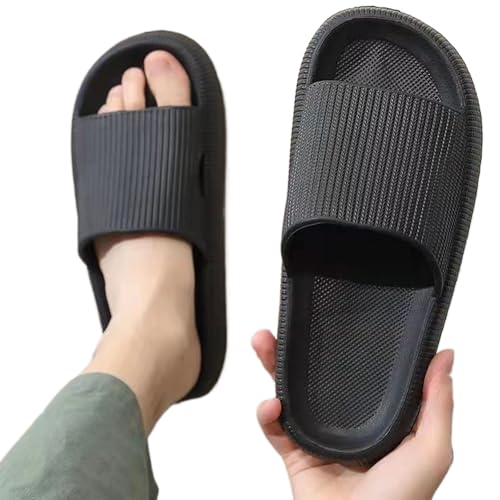 Donubiiu Sandalencheck - Originals,Orthoslipper-das Original für maxirnalen Komfort Damen Herren Slipper (Schwarz,36-37) von Donubiiu