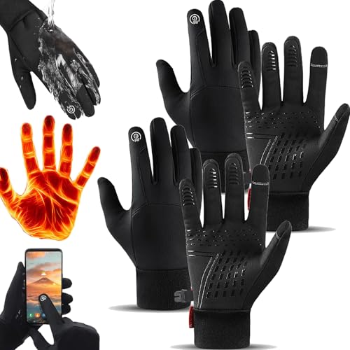 Donubiiu Thermoslim Handschuhe Nature Vibes, NaturVibes ThermoSlim Handschuhe, Frostfit Thermo Handschuhe,NaturVibes Handschuhe Touchscreen Thermo Handschuhe Herren Damen (2*Schwarz,M) von Donubiiu