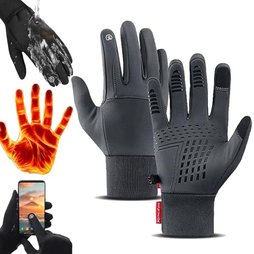 Donubiiu Thermoslim Handschuhe Nature Vibes, NaturVibes ThermoSlim Handschuhe, Frostfit Thermo Handschuhe,NaturVibes Handschuhe Touchscreen Thermo Handschuhe Herren Damen (Grau,L) von Donubiiu