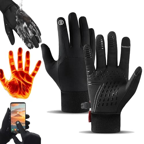 Donubiiu Thermoslim Handschuhe Nature Vibes, NaturVibes ThermoSlim Handschuhe, Frostfit Thermo Handschuhe,NaturVibes Handschuhe Touchscreen Thermo Handschuhe Herren Damen (Schwarz,M) von Donubiiu