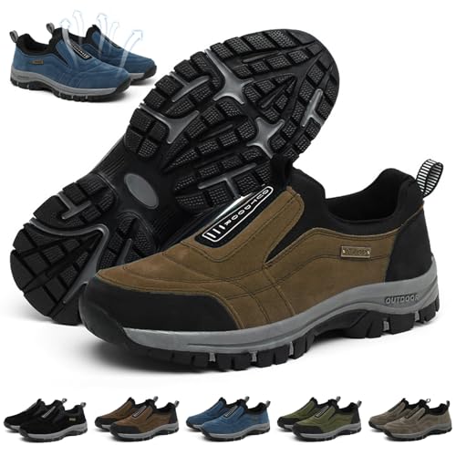 PODOwalk® Herren Wanderschuhe | 2024 Podowalk Wander- Und Komfortschuh – Orthopädische und Atmungsaktive Komfortschuhe für Wanderungen, Reisen und Freizeit (Braun,EU 46) von Donubiiu