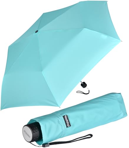 Doppler Regenschirm Mini-Taschenschirm Havanna Stick - aqua blue von Doppler