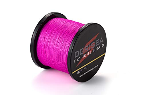 DORISEA Extreme Braid geflochtene Angelschnur, 8 Stränge, 100 % PE, 300 m, 2,7–136 kg getestet, Rosa, 113,4 kg/0,75 mm von Dorisea