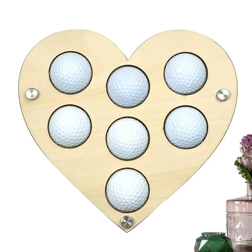 Dottduya Golfball-Vitrine,Golfball-Rack-Halter | Golfball-Präsentationsständer, 22,9 x 20,3 cm, Wandhalterung, Ständer,Platzsparendes Golfball-Display, herzförmiges Wandregal für Golfbälle von Dottduya