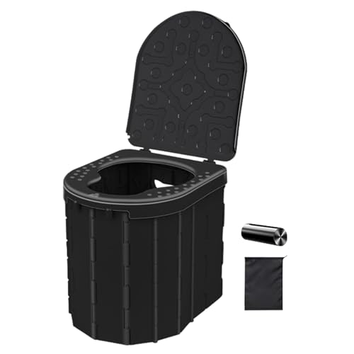 Faltbare Camping Toilette, Tragbare Toilette mit Deckel, Erwachsene Campingtoilette Auto Toilette Trockentrenntoilette Outdoor Camping wc Wandern Reisen Strand Bootfahren Reise Mülleimer Hocker von Dottduya