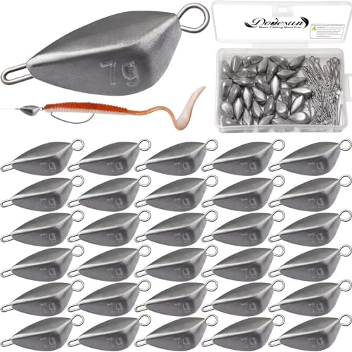 Dovesun 30Pcs Angelblei Blei Angeln Grundblei Angeln für Swing Jig Heads Ned Rig Texas Rig Bleigewichte mit 5 Größe 1/4OZ Dovesun 30Pcs Angelblei Blei Angeln Grundblei Angeln für Swing Jig Heads Ned Rig Texas Rig Bleigewichte mit 5 Größe 1/4OZ von Dovesun