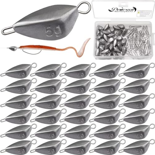 Dovesun 30Pcs Angelblei Blei Angeln Grundblei Angeln für Swing Jig Heads Ned Rig Texas Rig Bleigewichte mit 5 Größe 3/16OZ Dovesun 30Pcs Angelblei Blei Angeln Grundblei Angeln für Swing Jig Heads Ned Rig Texas Rig Bleigewichte mit 5 Größe 3/16OZ von Dovesun