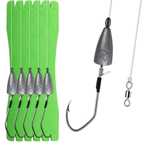 Dovesun 5Stück Angelhaken Ready Tied Texas Rigs Hooks Kit with Bass Hooks 3/0 Swivel Fluorocarbon Fishing Line Fishing Weights 3/4OZ Dovesun 5Stück Angelhaken Ready Tied Texas Rigs Hooks Kit with Bass Hooks 3/0 Swivel Fluorocarbon Fishing Line Fishing Weights 3/4OZ von Dovesun
