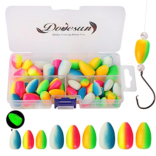 Dovesun Schaumstoff Schwimmer Pompano Rigs Angeln Rig Schwimmer Fliegenfischen Schwimmer Bright Color Bullet mit Tackle Box 54PCS von Dovesun