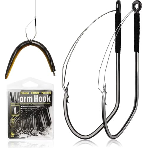 Dovesun Angelhaken Unkrautfreie Wurmhaken Wacky Rig Haken 30STK Professionelle V Wels Bass Angelhaken für Süßwasser Salzwasser 1/0 Dovesun Angelhaken Unkrautfreie Wurmhaken Wacky Rig Haken 30STK Professionelle V Wels Bass Angelhaken für Süßwasser Salzwasser 1/0 von Dovesun