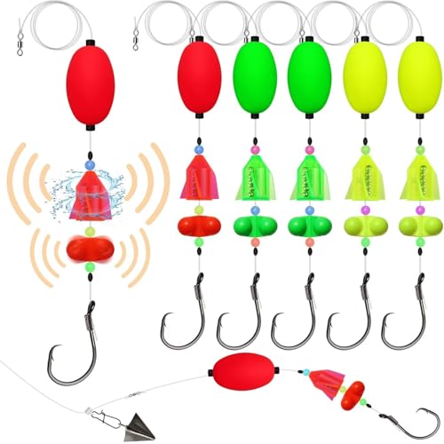 Dovesun Waller-Rigs Rasselausrüstung mit Welerrasseln, Santee Cooper Rigs zum Welsangeln, A-Doppelrassel + Propellerrassel, 8/0 Haken, 6 Stück von Dovesun