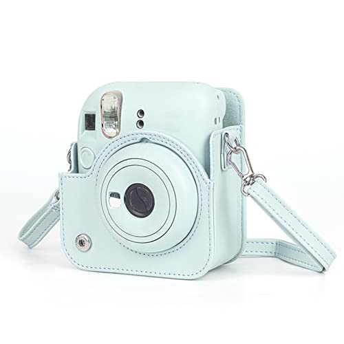 Sofortbildkamera-Tasche für Fujifilm Instax 12, PU-Ledertasche, Sofortbildkamera-Schutztasche mit Abnehmbarem, Verstellbarem Schultergurt (Minzgrün) von Dpofirs