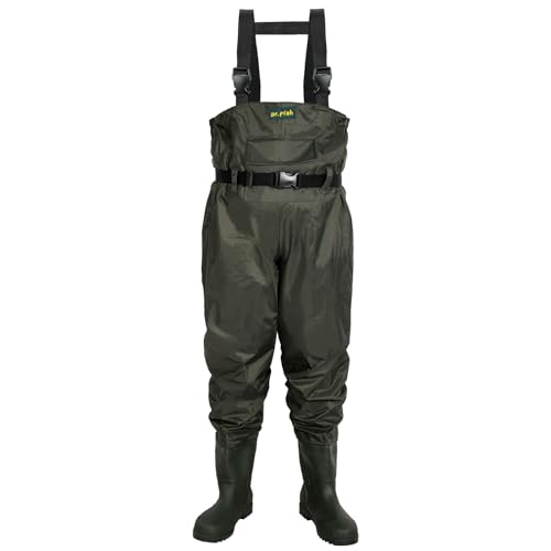 Dr.Fish wasserdichte Wathose für Herren Damen, mit Stiefeln, Crosswater Angel-Wathose mit Gürtel, inklusive einfachem Reparaturset für Angeln, Landwirtschaft, Gartenarbeit, Größe EU 44 Dr.Fish wasserdichte Wathose für Herren Damen, mit Stiefeln, Crosswater Angel-Wathose mit Gürtel, inklusive einfachem Reparaturset für Angeln, Landwirtschaft, Gartenarbeit, Größe EU 44 von Dr.Fish