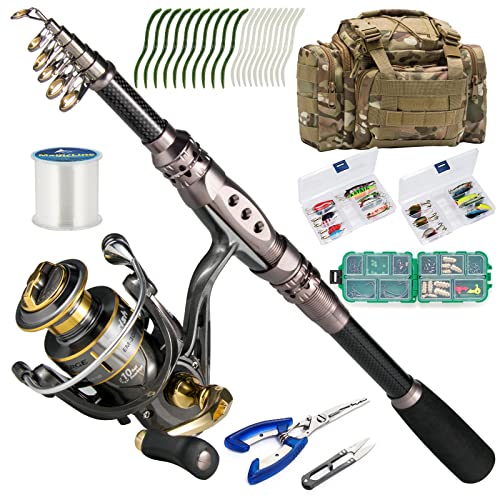 Dr.Fish Angelruten- und Rollen-Kombinationen, 125-teilig, Teleskop-Spinnstange, Angelausrüstung, Set für Erwachsene, zusammenklappbar, Reisen, komplettes Angelset, Herren, Anfänger, Süßwasser, Dr.Fish Angelruten- und Rollen-Kombinationen, 125-teilig, Teleskop-Spinnstange, Angelausrüstung, Set für Erwachsene, zusammenklappbar, Reisen, komplettes Angelset, Herren, Anfänger, Süßwasser, von Dr.Fish