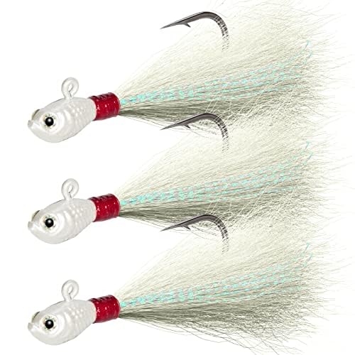 Dr.Fish Bucktail Jig Salzwasser Angeln Jig Buck Tail Hair Lure Surf Angeln Barsch Striper Makrele Heilbutt Flouder Köder, 3 Stück Dr.Fish Bucktail Jig Salzwasser Angeln Jig Buck Tail Hair Lure Surf Angeln Barsch Striper Makrele Heilbutt Flouder Köder, 3 Stück von Dr.Fish