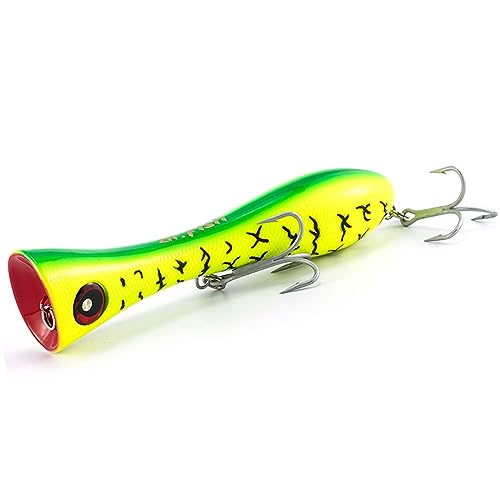 Dr.Fish Schwimmender Köder, großer Popper, Meeresangelköder, 20 cm, Topwater-Köder, GT Popper VMC Drillinge, schwimmender Bleistiftköder für Seebarsch, Hecht, Barsch, Offshore-Köder Dr.Fish Schwimmender Köder, großer Popper, Meeresangelköder, 20 cm, Topwater-Köder, GT Popper VMC Drillinge, schwimmender Bleistiftköder für Seebarsch, Hecht, Barsch, Offshore-Köder von Dr.Fish