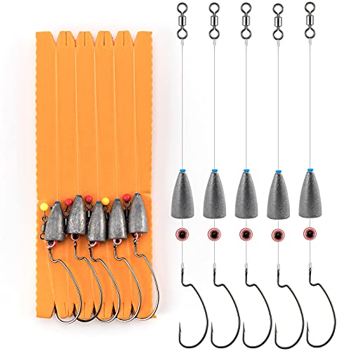 Dr.Fish Texas Ready Rig mit rollendem Barrel Swivel Leader, Snell für weiche Köder, breite Spalthaken, Kugelgewicht, Fluorkohlenstoff, Barsch, Angeln, Carolina Rig, Süßwasser, 10 Stück Dr.Fish Texas Ready Rig mit rollendem Barrel Swivel Leader, Snell für weiche Köder, breite Spalthaken, Kugelgewicht, Fluorkohlenstoff, Barsch, Angeln, Carolina Rig, Süßwasser, 10 Stück von Dr.Fish