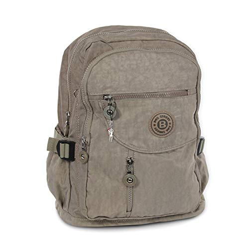 DrachenLeder Nylon Rucksack Damen Herren Sporttasche Stone braun 30x18x38 D3OTJ604L Nylon Rucksack für die Frau, für den Mann, für Jugendliche von DrachenLeder