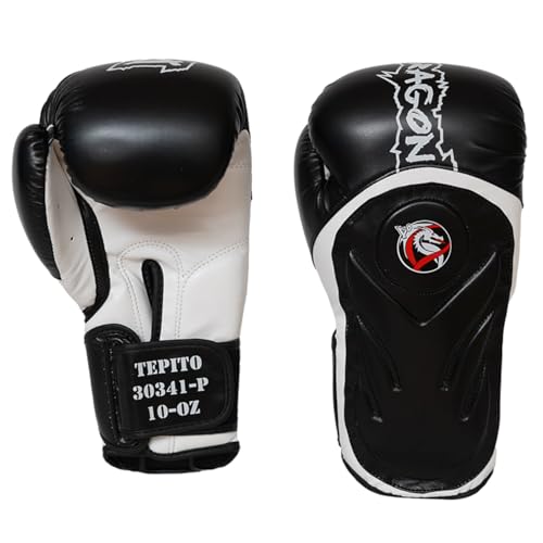 DRAGON DO Tepito Boxhandschuhe männer Herren Boxhandschuhe Kickboxen Muay Thai Boxing Gloves Kampfsport Handschuhe Combat Gloves Boxing Training Schwarz Adult10 12 14 Oz (Schwarz-Weiß, 12 Oz) von Dragon Do