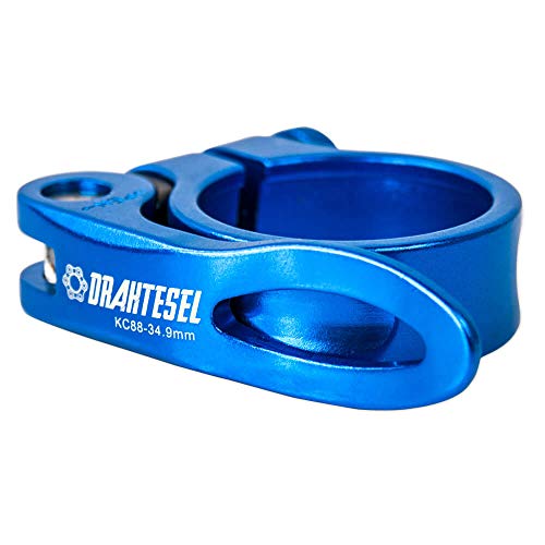 Drahtesel Fahrrad Schnellspanner, Sattelstütze, Sattel-klemme, Klemmring, Sattelstützenklemme (Blau, 31,8mm) von Drahtesel