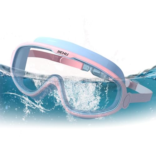 Dranng Schwimmbrillen, UV-beständige, auslaufsichere Schwimmbrille für Erwachsene mit großem Rahmen, Bequeme Schwimmbrille mit Anti-Fog Anti-UV für Männer und Frauen von Dranng