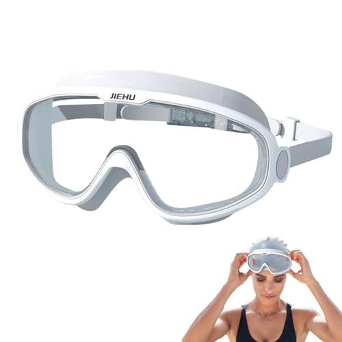 Dranng Schwimmbrillen,Wasserdichte Erwachsenenbrille mit großem Rahmen - Bequeme Schwimmbrille mit Anti-Fog Anti-UV für Männer und Frauen von Dranng