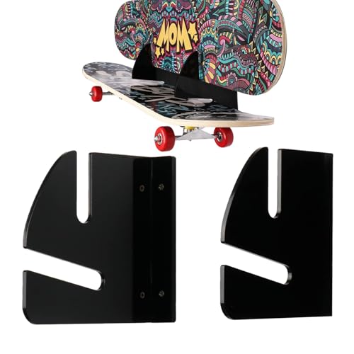 Dranng Skateboard-Aufhänger für die Wand, Skate-Deck-Wandhalterung - Skateboard-Deck-Aufbewahrung - Horizontales Skate-Display-Aufbewahrungsregal für Cruiser-Boards, Skateboards, Penny-Boards, von Dranng