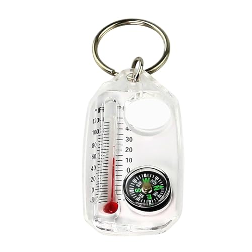 Kompass Thermometer Schlüsselanhänger, Schlüsselanhänger Outdoor-Werkzeug Kompass Für Camping, Wandern, Rucksackreisen, Überleben, Outdoor-Thermometer von Dranng