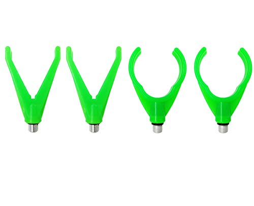 Drchoer U&V-Head Rutenhalter für Karpfenangeln, mit Gewinde M3/8, passend für alle Rutenhalter Karpfenfischen, Schwarz/Grün, 4 Stück, grün von Drchoer