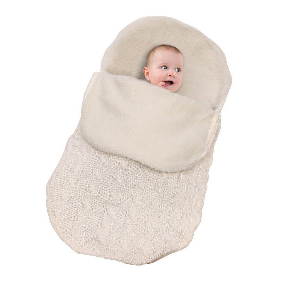 Dreafly Babyschlafsack Baby Winter, dicke warme Kinderwagen Strickdecke, Kuscheldecke von Dreafly