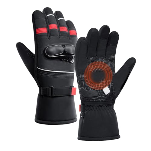 Dreuhuing Winter-Motorradhandschuhe, Schneehandschuhe, Winterhandschuhe für kaltes Wetter, Touchscreen-Reiten, winddicht, schützende Motorradhandschuhe von Dreuhuing