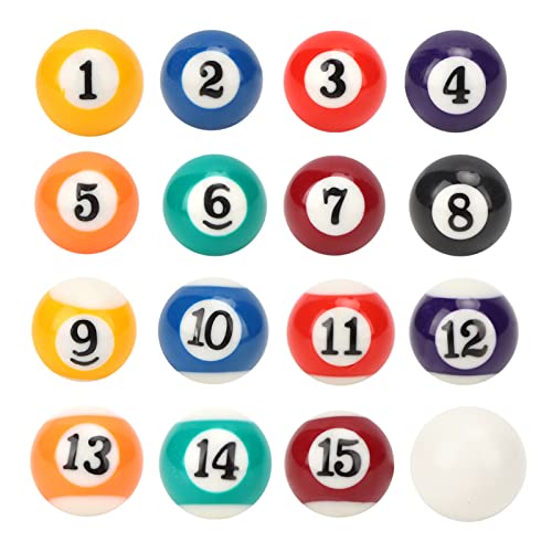 Drfeify 16-teiliges Mini-Billardball-Set, Harz-Billardball-Spielzeug, Billardtisch, Zubehör, Geschenke für Kinder und Erwachsene von Drfeify